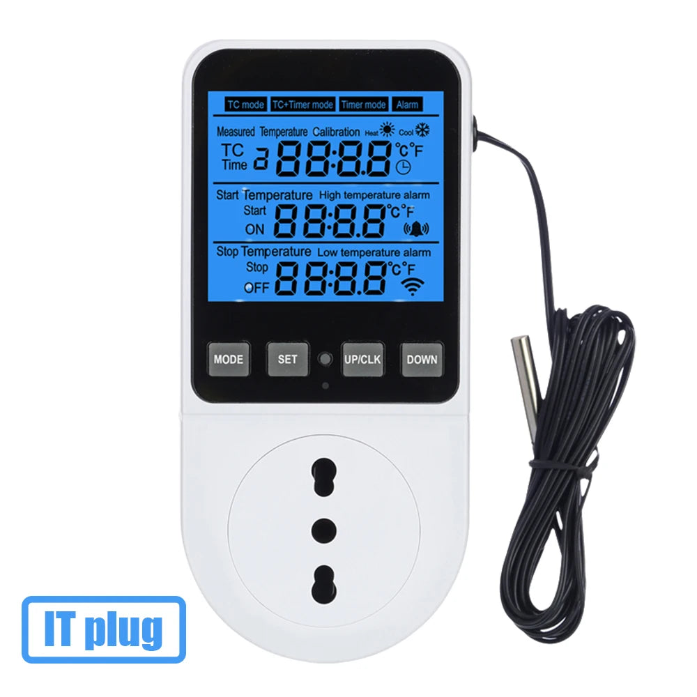Temperature Controller Socket &ndash; Digital Thermostat Control IT Plug Backlight