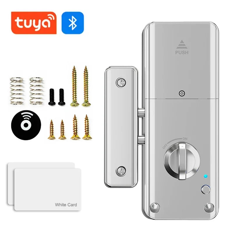TTLock Invisible Smart Lock &ndash; Bluetooth App IC Card Unlock Tuya IC Card-Silver
