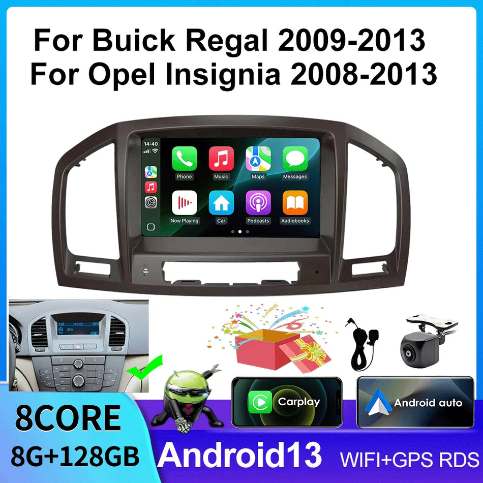 8-calowy radio samochodowe do Buick Regal Opel Insignia 2009-2013 Android 15 nawigacja GPS z Apple Carplay