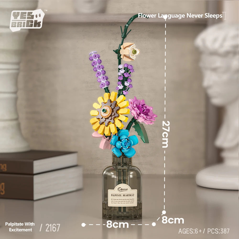 Romantic Flower Building Blocks Set Bouquet &ndash; Perfect Gift