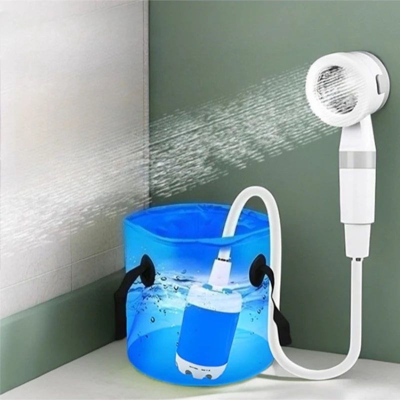USB Rechargeable Shower Head Blue