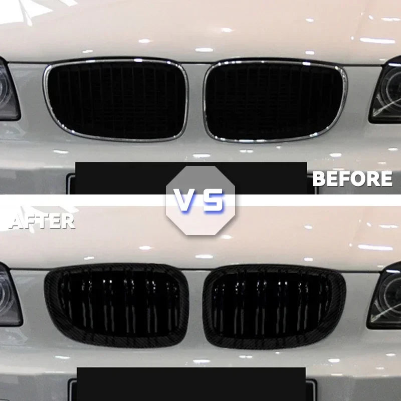 BMW E81 E87 Ön Tampon Böbrek Izgarası Parlak Siyah Lameller