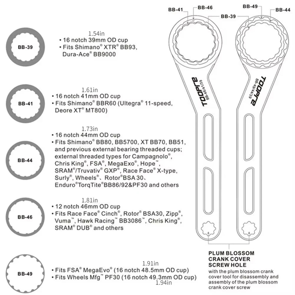 6-в-1 центральный ключ для горных и шоссейных велосипедов, инструмент для каретки и шатунов