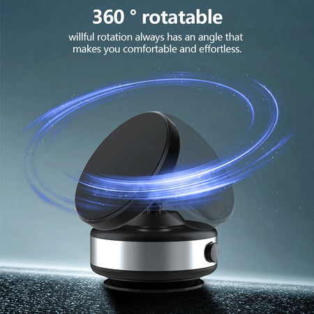CrownQu Electric Vacuum Magnetic Car Mount Stand &ndash; 360 Degree Rotation with Strong Suction Cup