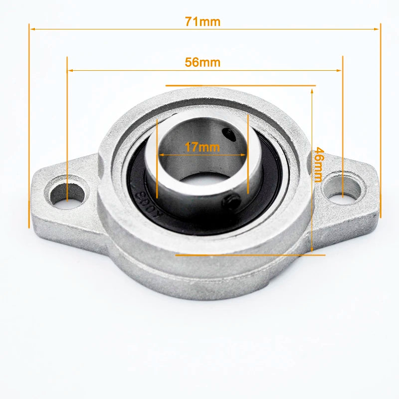 KFL003 &ndash; 17mm Zinc Alloy Pillow Block Bearing With Housing CHINA / 2Pcs