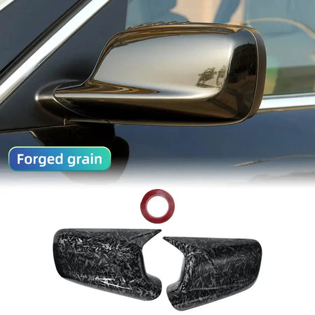 For BMW 3 Series E46 2 Doors 7 Series E65 E66 E67 E68 2001-2008 2PCS Car Side Door Rearview Side Glossy Black Mirror Cover Caps by InterCyprus Trading Ltd