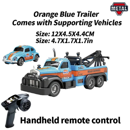 RC Car Pickup Rescue Truck 1/64 &ndash; App Controlled Fun orange blue