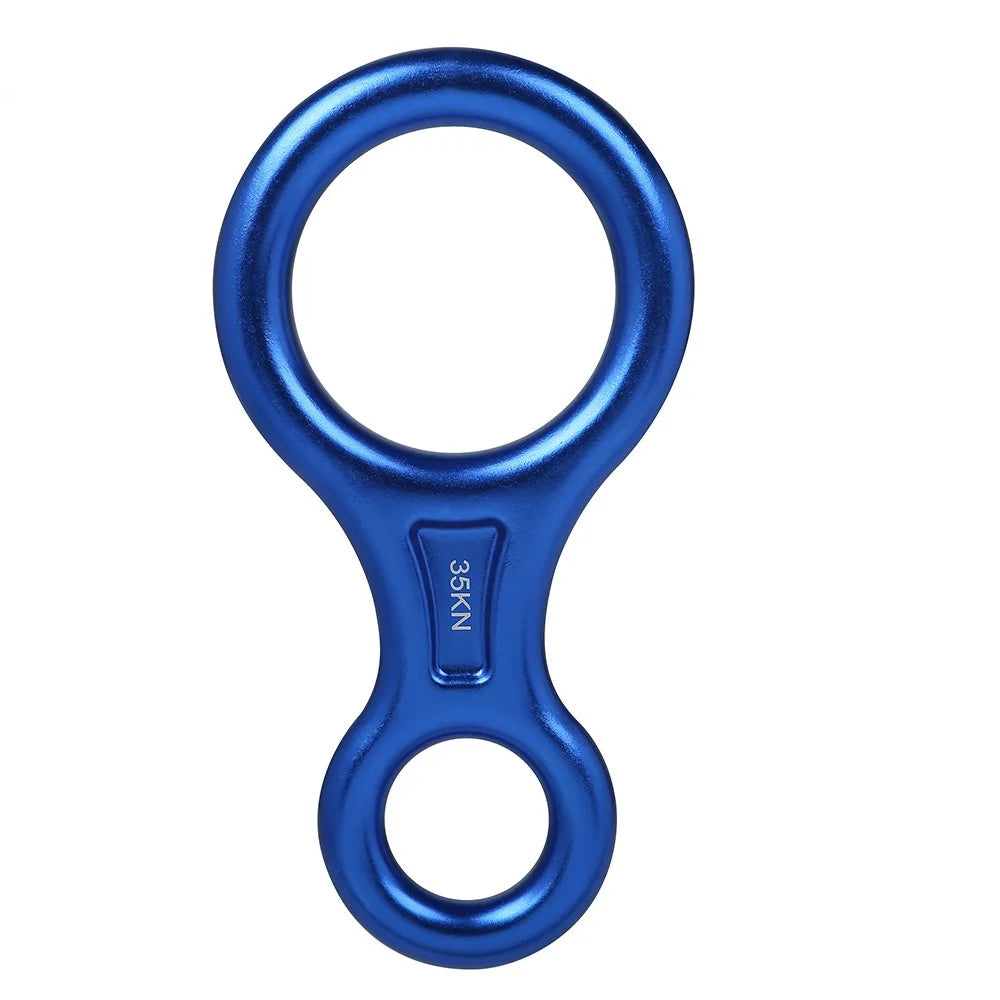 Rock Climbing Carabine 8 Shape Descender &ndash; Ultra Strong 35kN Blue