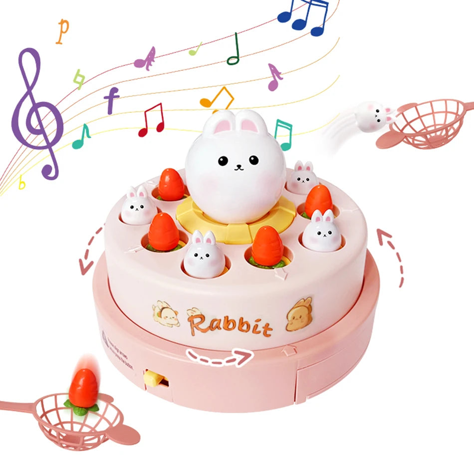 Cartoon Rotating Frog Catcher Toy &ndash; Fun Musical Launching Game Rabbit with box