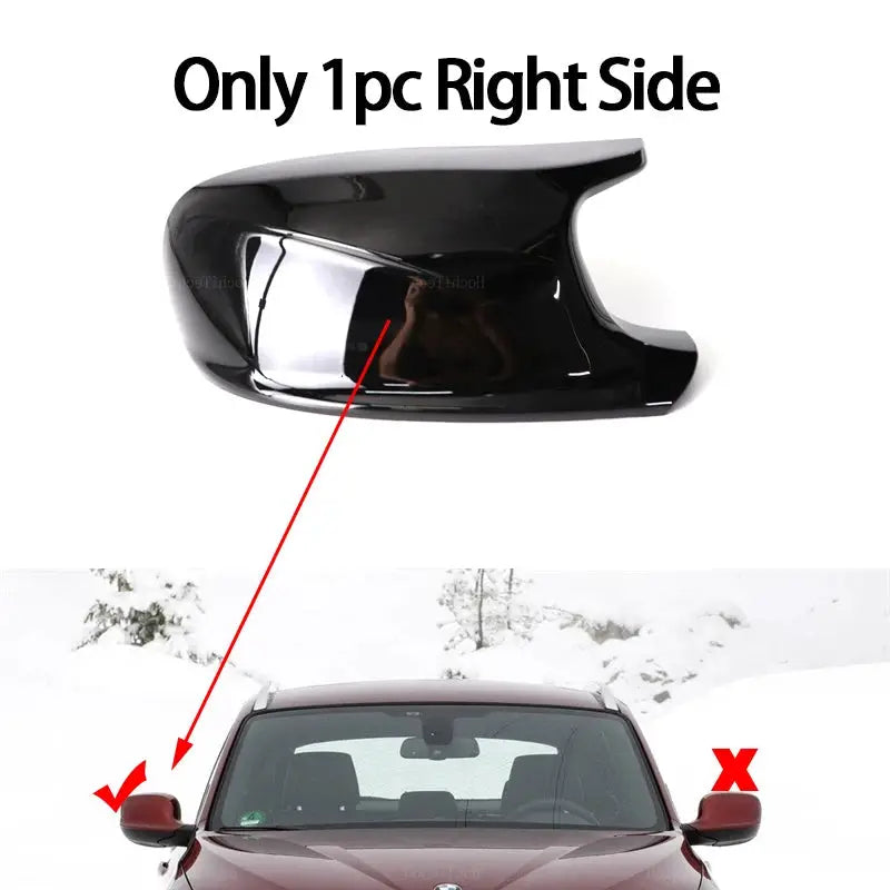 M Style Look Rearview Mirror Cover Cap Carbon Fiber Look Black for BMW X3 F25 X1 E84 Pre-LCI 2010 2011 2012 2013 Case by InterCyprus Trading Ltd