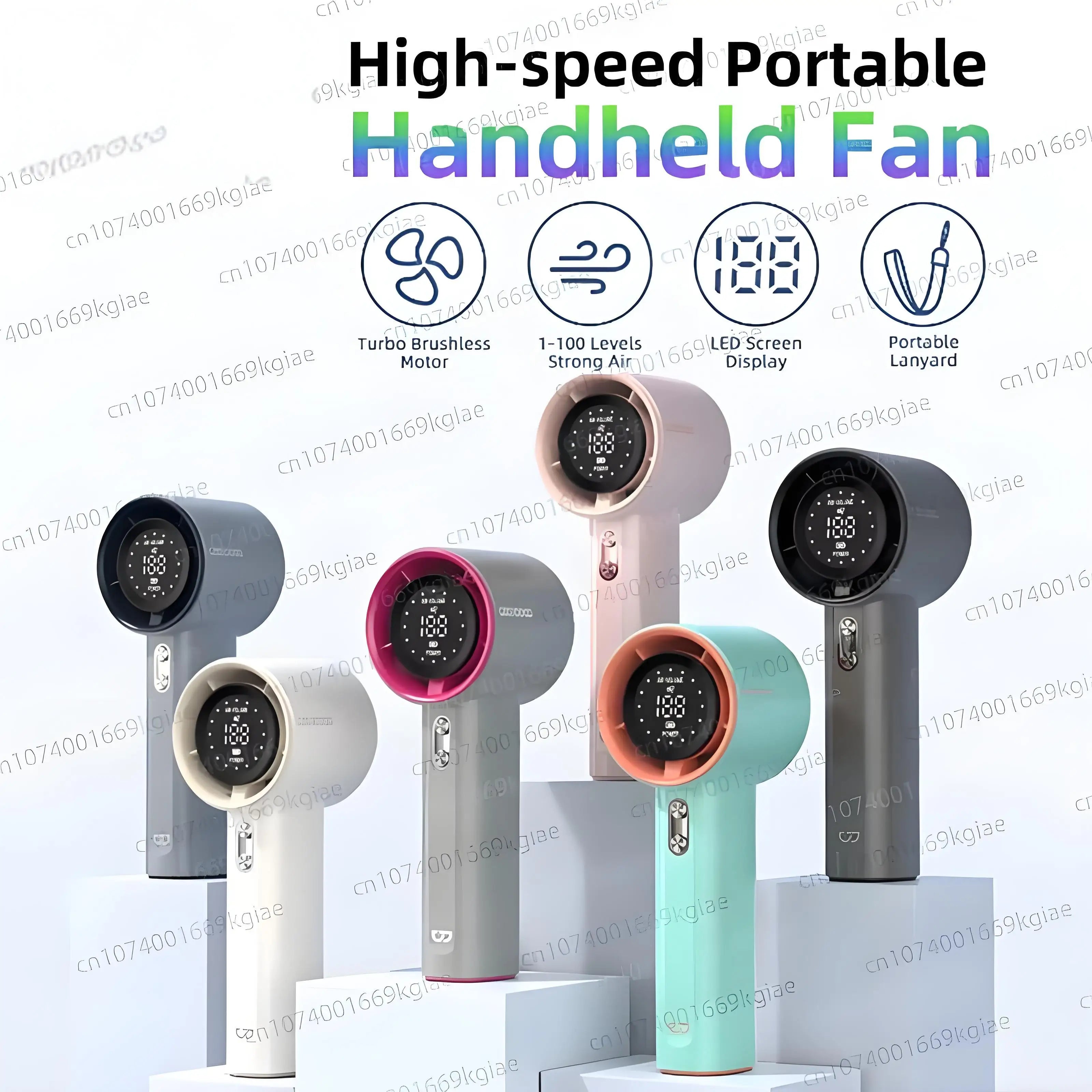 MIJIA GFS001 Rechargeable Handheld Fan- 100 Gear Turbo Wind