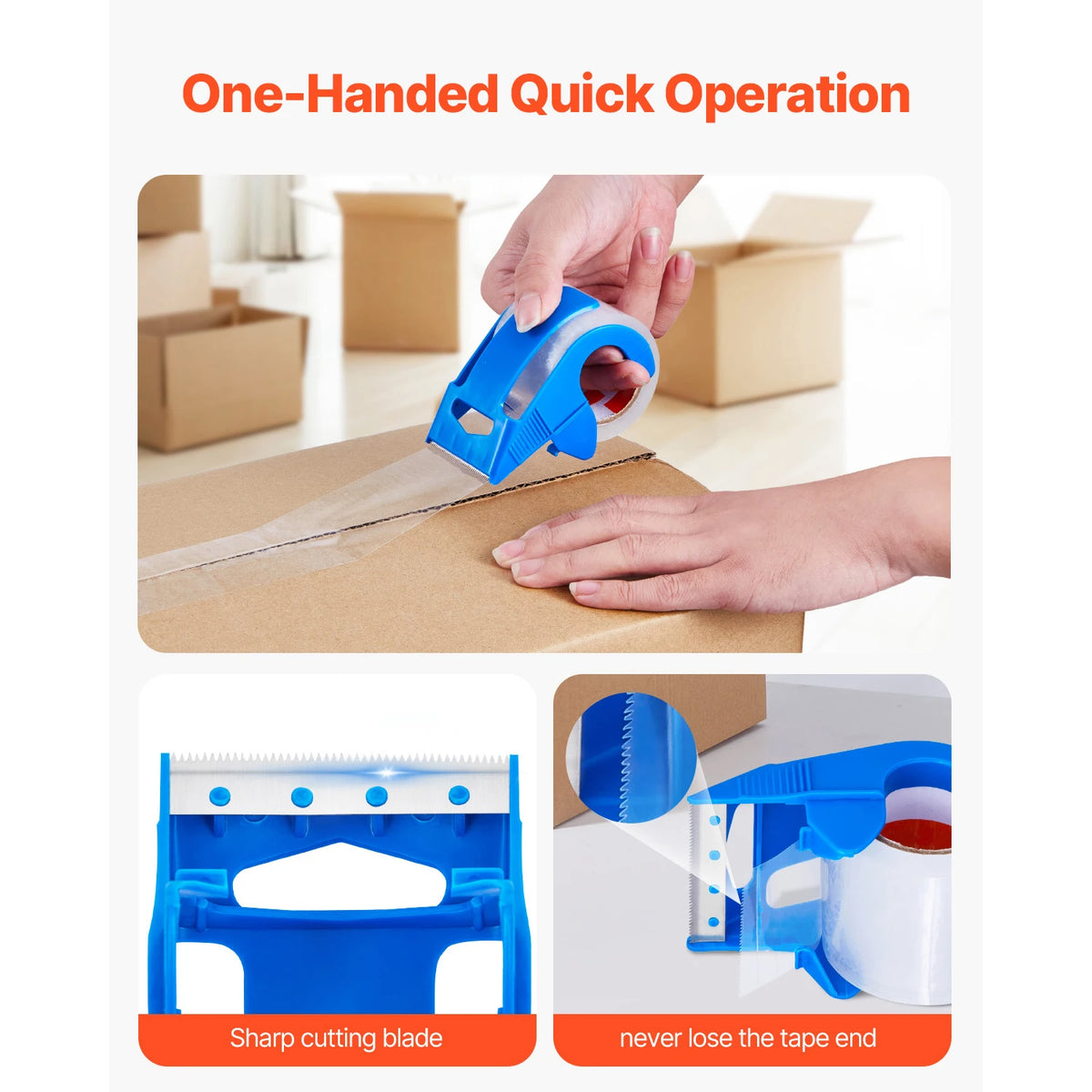 SucceBuy Clear Packing Tape 1.5in 2.7 Mil &ndash; With Dispenser