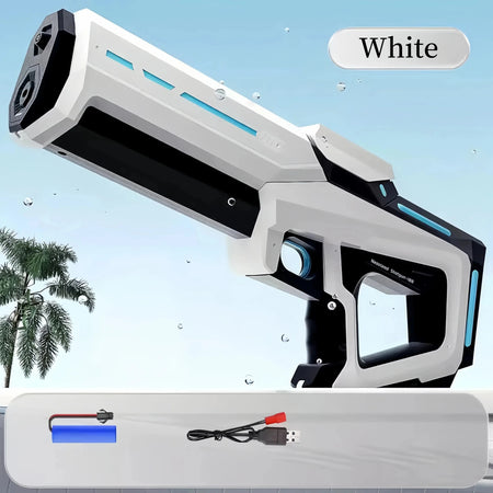 UOSU Automatic Water Absorbing Electric Water Gun for Endless Summer Fun White