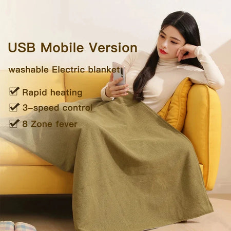 Wearable USB Electric Heated Blanket &ndash; Three Heating Levels