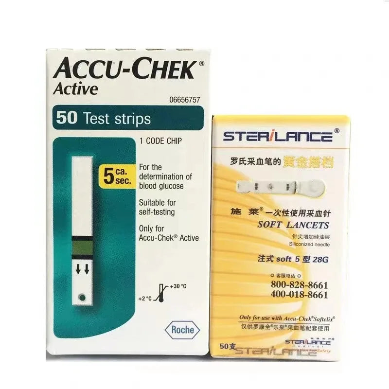 ACCU Chek Portable Blood Glucose Meter &ndash; Accurate Diabetes Monitoring 50 Test paper