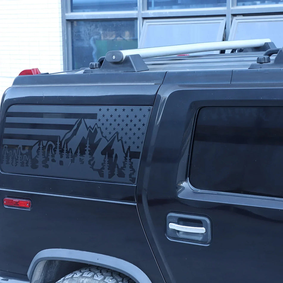 Sort PVC-vinduesdekal til Hummer H2 H3 bagrude