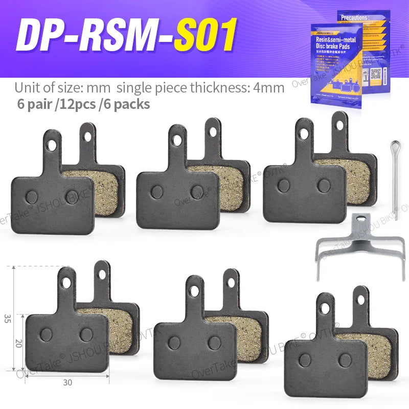RSM-S01 - High Performance Resin Semi-Metal Brake Pads RSM-S01-6PAIRS / CHINA