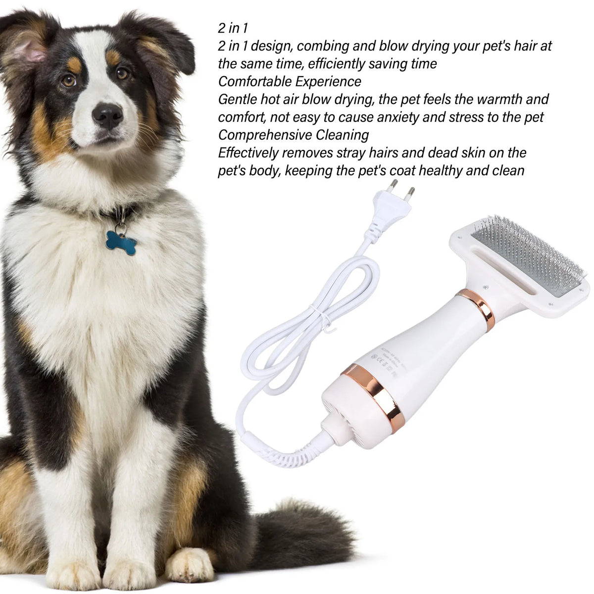Pet Grooming Dryer 2 In 1 &ndash; Dog Brush And Dryer Portable
