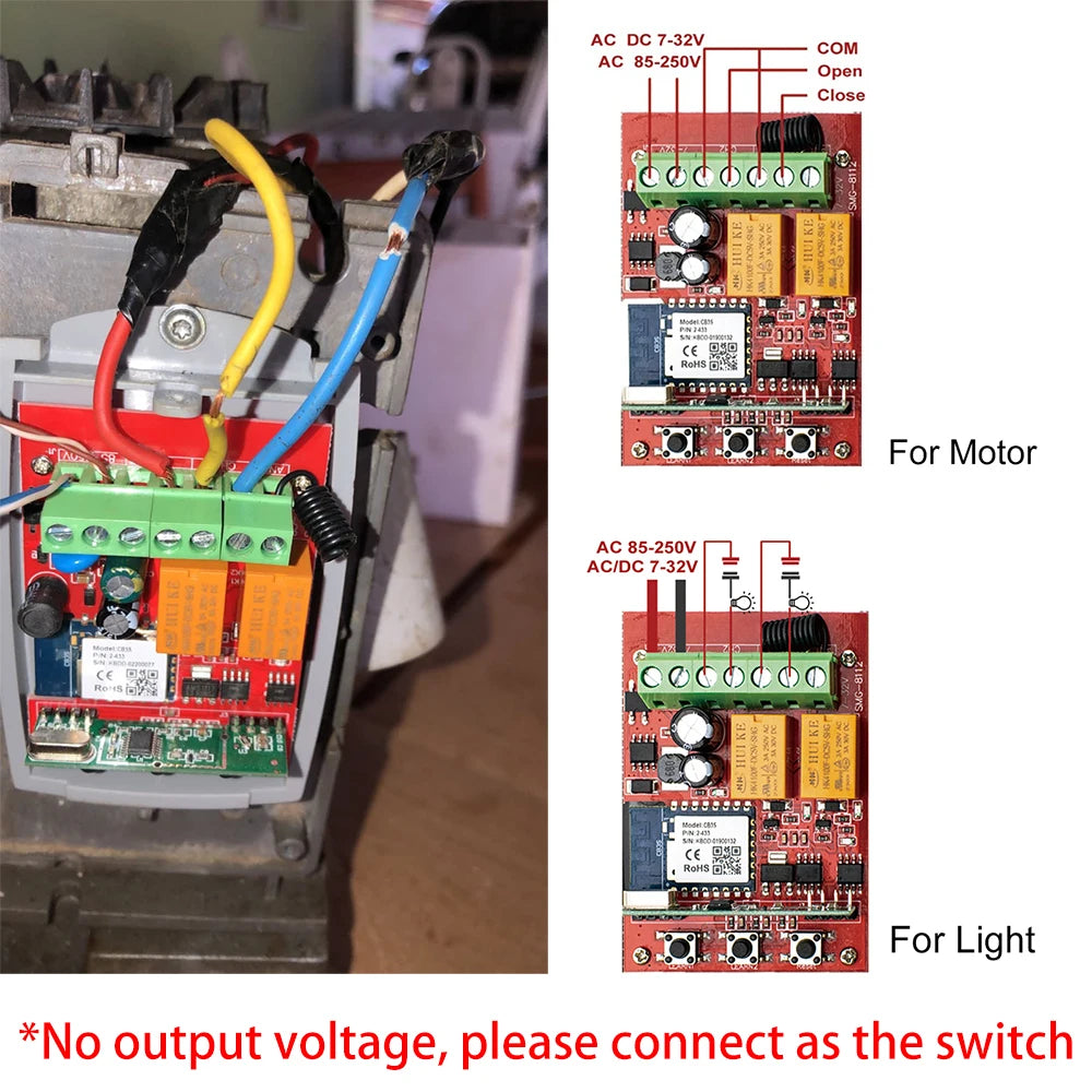 Tuya Universal Smart Wifi Garage Door Controller - 2CH 433MHz Remote Control