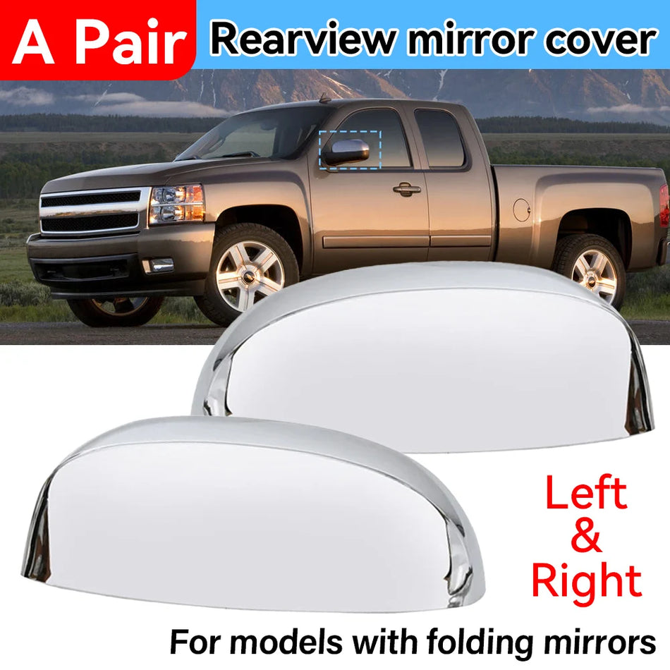 GMC Rearview Mirror Cover for Yukon, Sierra, Silverado, Tahoe Electroplated Trim