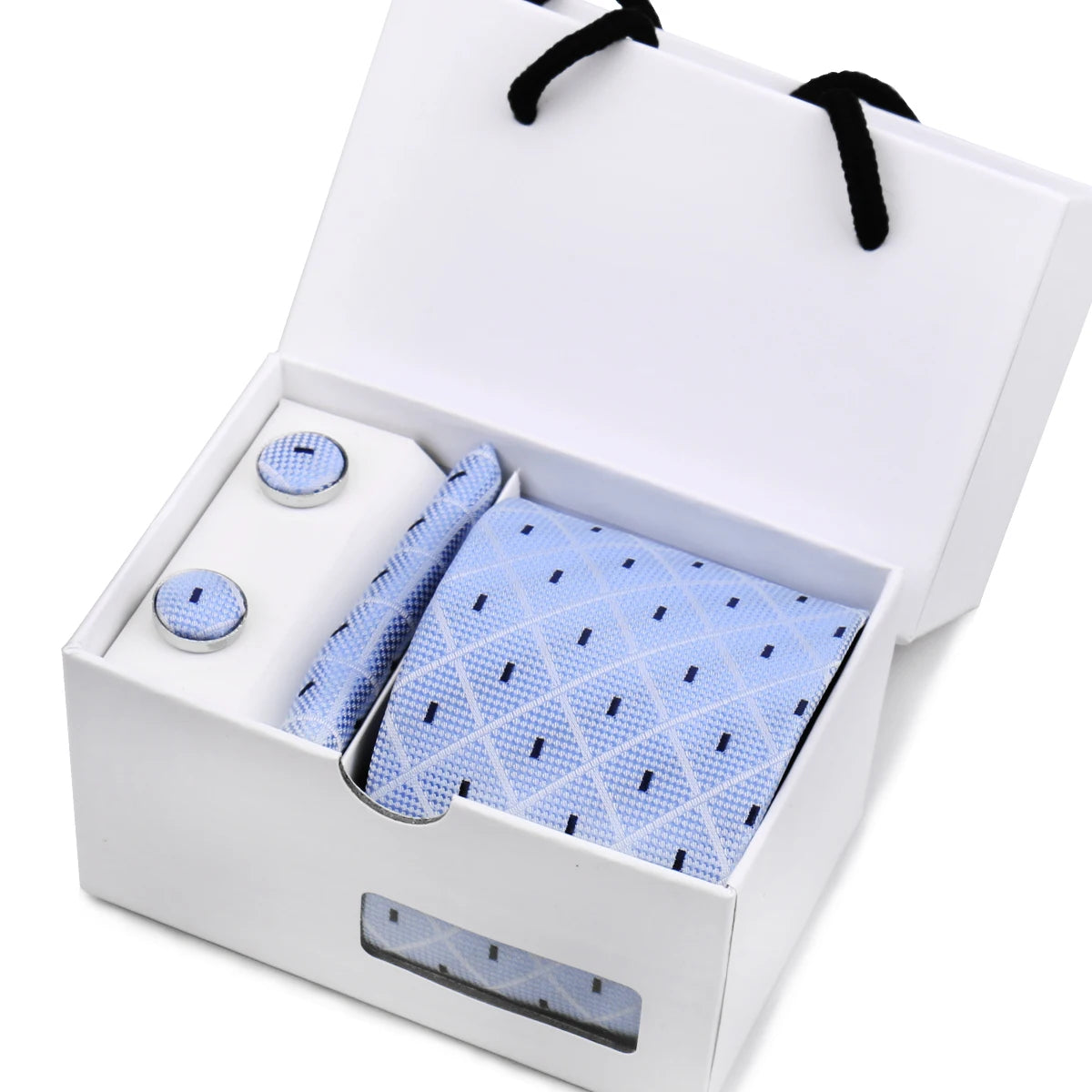 Luxury Men's Paisley Tie Set with Pocket Square &amp; Cufflinks in Gift Box W09