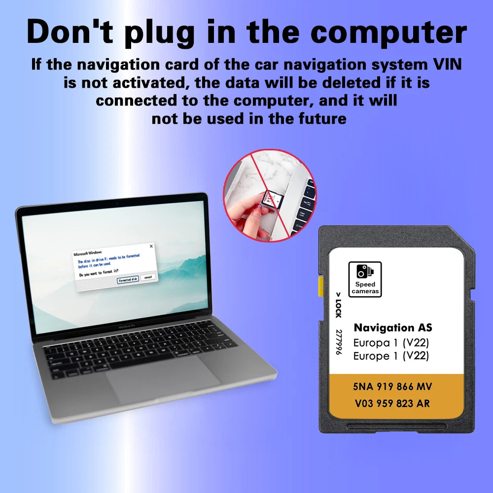 AS V22 32GB SD Card for VW Car Caddy SA &ndash; Europe Maps 2025