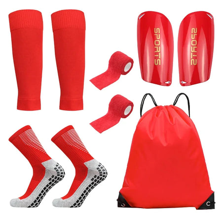 5-Piece Unisex Drawstring Ball Bag Set for Football Training Red