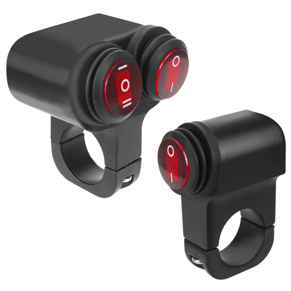 Motorcycle Handlebar Headlight Switch, Aluminium Alloy, 12V Waterproof