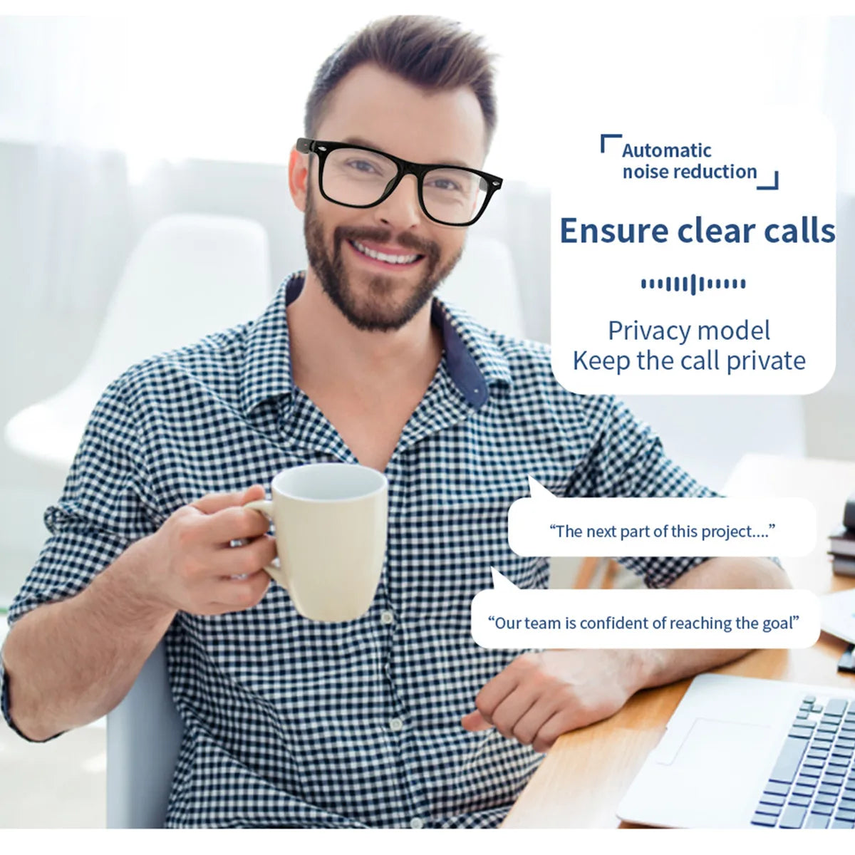 Smart Glasses AI Translator with Bluetooth, Voice Assistant, and Camera