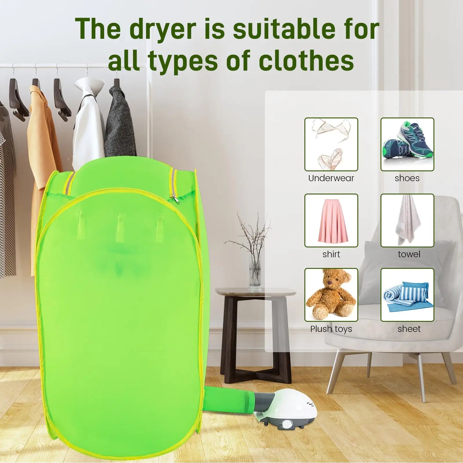 DUTRIEUX Portable Clothes Dryer 800W &ndash; Fast Drying Solution