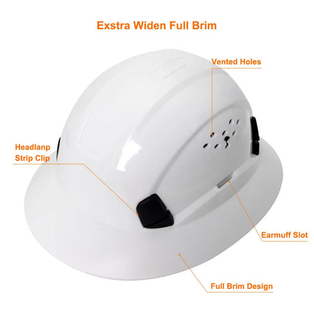CE Full Brim Hard Hat - Sun Protection And Impact Safety