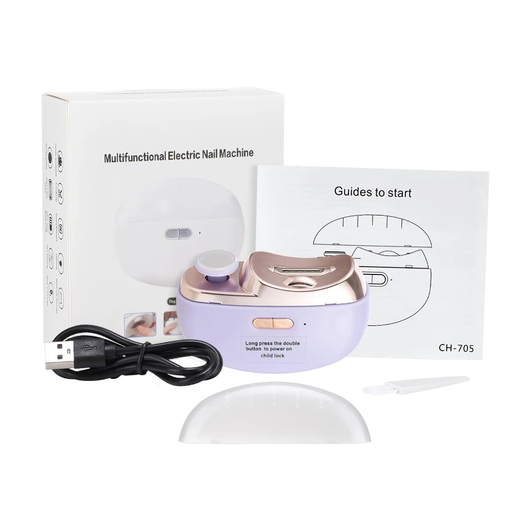 Electric Nail Clipper 3 In 1 &ndash; LED Lights For Nail Care PURPLE