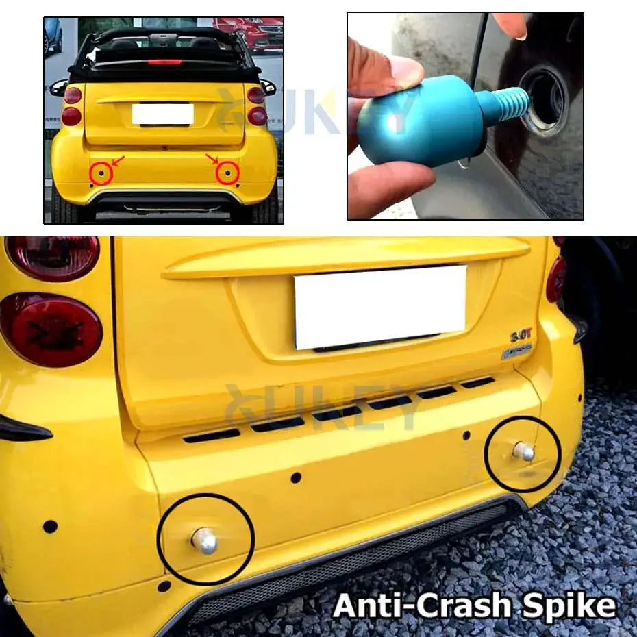 Front Rear Safe Kit For Benz SMART Fortwo 451 2008-2014 Anti Collision Round Head Car Bumper Protector Protective Guard Spike by InterCyprus Trading Ltd