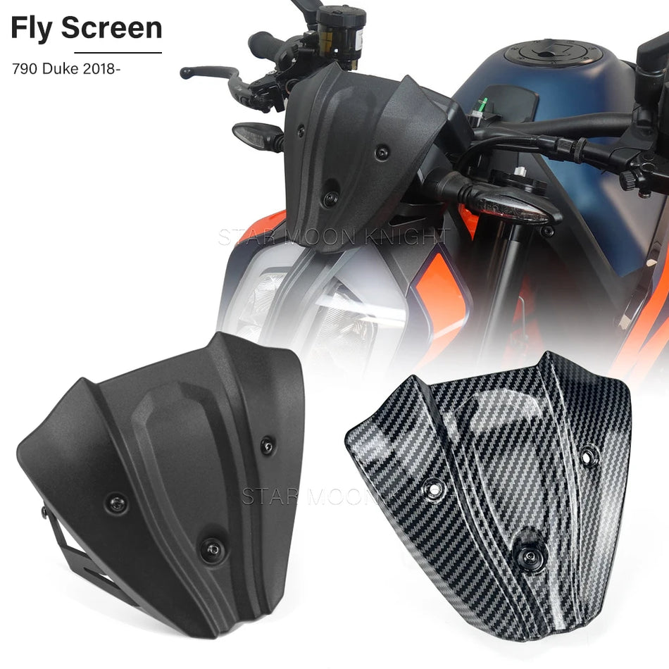 KTM 790 Duke Lentosuojus Deflector vuodelle 2018, Tuulilasi hiilikuidusta ja ABS-muovista