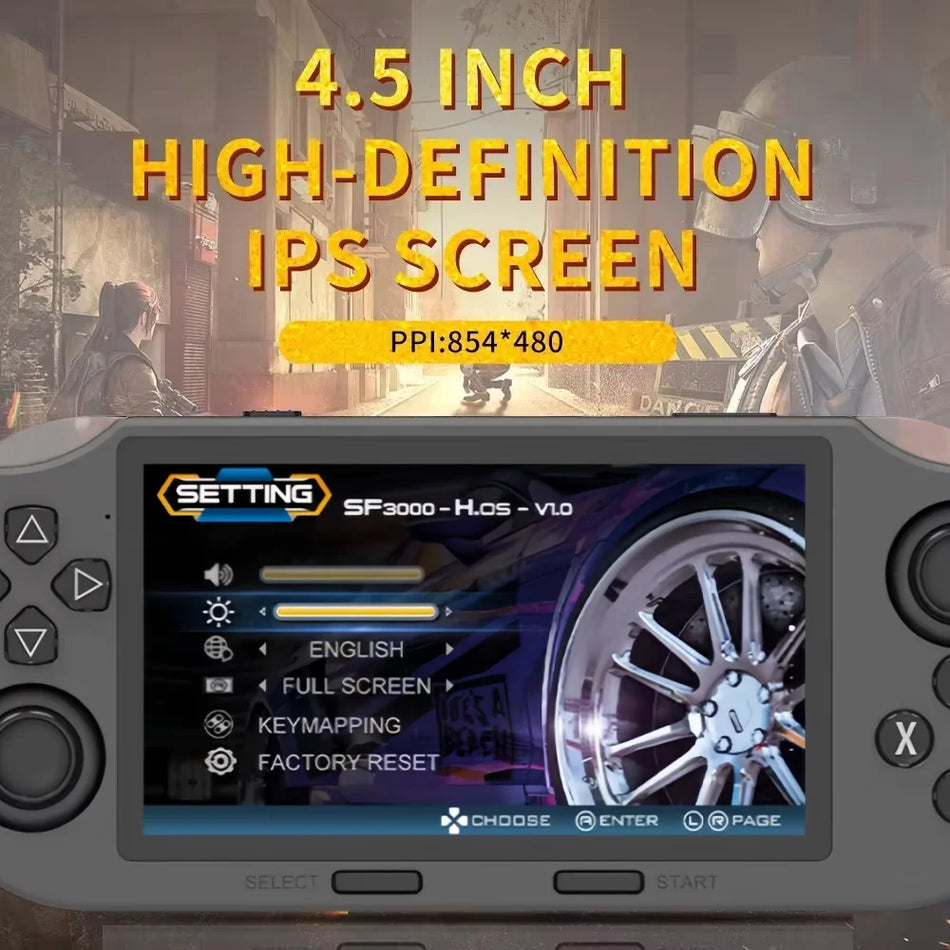 SF3000 Retro Käsikonsoli Linux 4.5 Tuumaa IPS 854x480