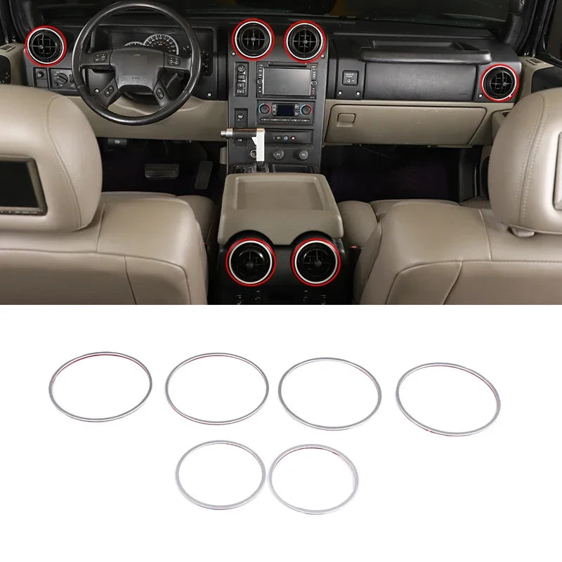 Okrasni obroč iz aluminijaste zlitine srebrne barve za 2003-2007 H2