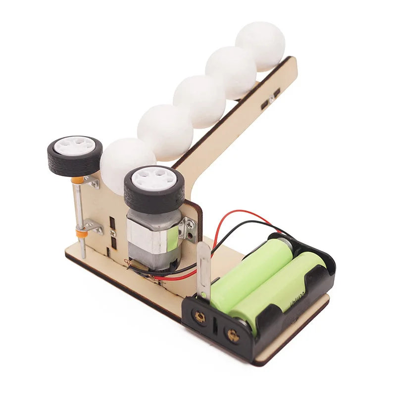 DIY Eco-Friendly Wooden STEM Science Kit: Pitching Machine Puzzle for Kids&rsquo; Educational and Experimental Play
