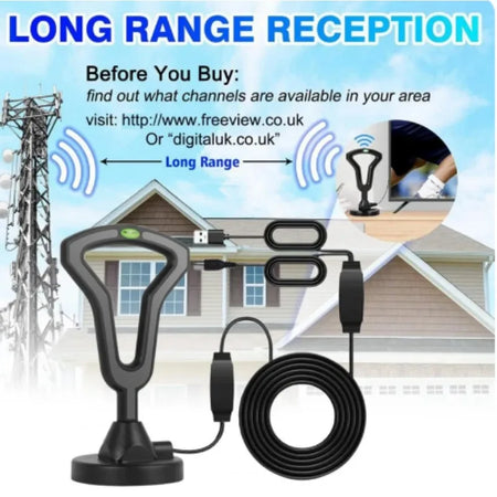 Digital HD TV Antenna &ndash; Strong Magnetic Base Indoor Outdoor