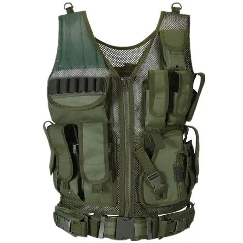 Swat Army Tactical Vest Jungle Combat &ndash; Durable 600D Poly Green