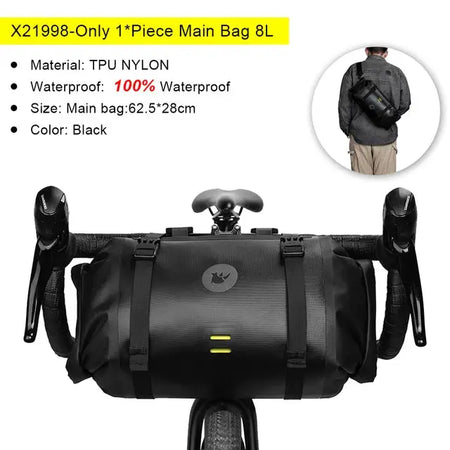 Rhinowalk Bike Handlebar Bag Waterproof 4L-12L Bike Backpack Multifunctional MTB Cycling Bag Front Frame Bag Bike Accessories by InterCyprus Trading Ltd