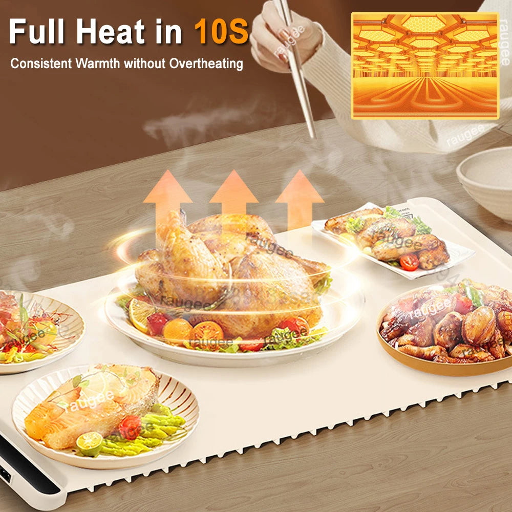 Electric Warming Tray Smart Food Warmer Mat &ndash; Foldable