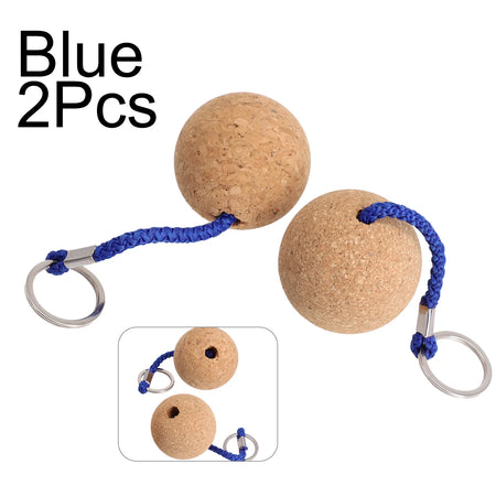 Floating Cork Ball Key Ring - 2 Pack for Safety &amp; Visibility in Water