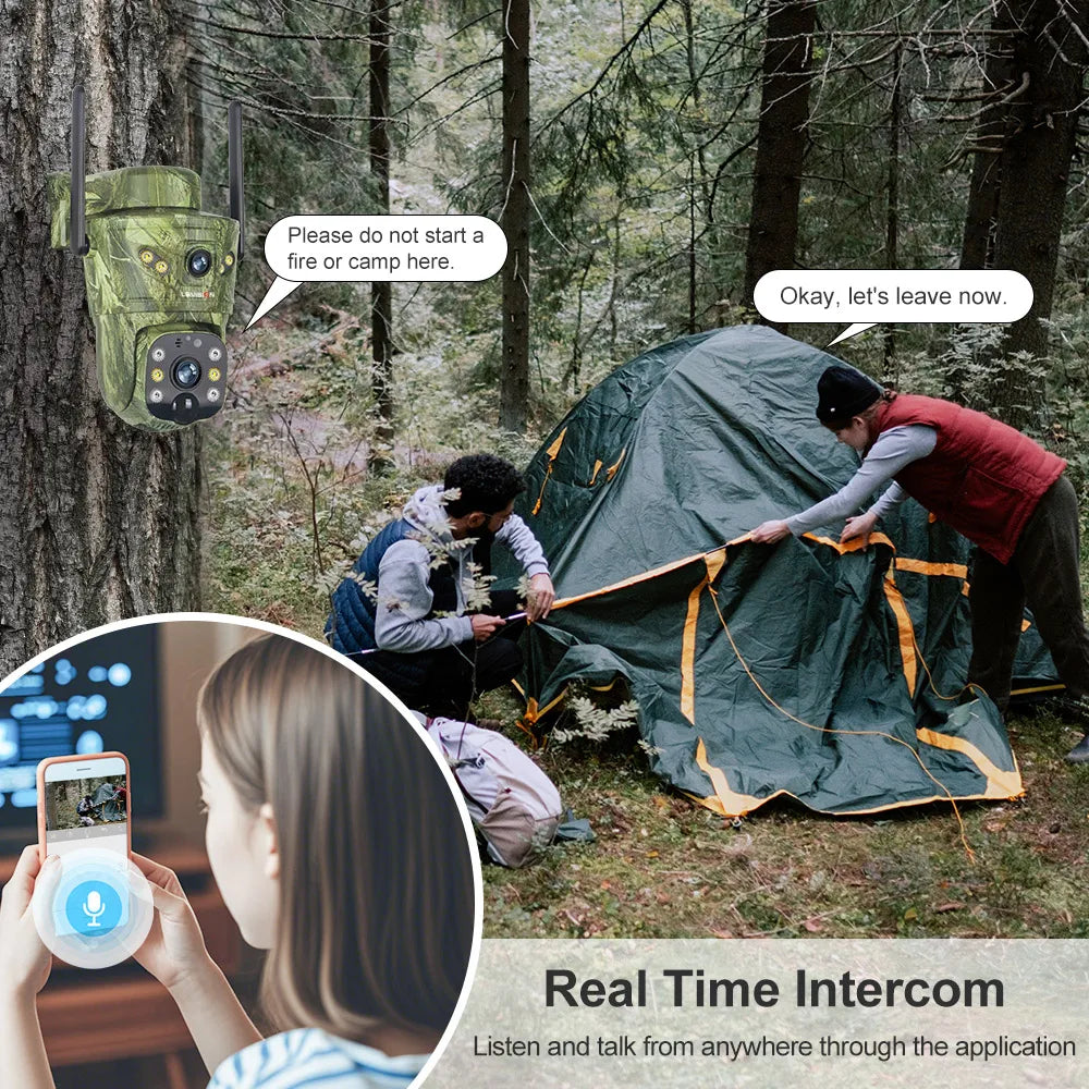 LS VISION 8MP Dual Screen Solar Camera Outdoor 4G/WiFi PTZ PIR Detection 2-Way Talk Waterproof Surveillance Cameras V380 Pro App