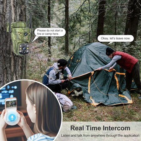 LS VISION 8MP Dual Screen Solar Camera Outdoor 4G/WiFi PTZ PIR Detection 2-Way Talk Waterproof Surveillance Cameras V380 Pro App