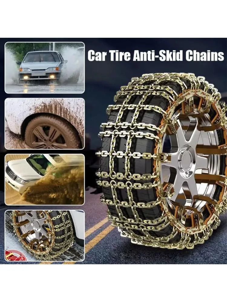Car Anti-Skid Chain &ndash; Heavy Duty Metal for Snow and Ice 1PC
