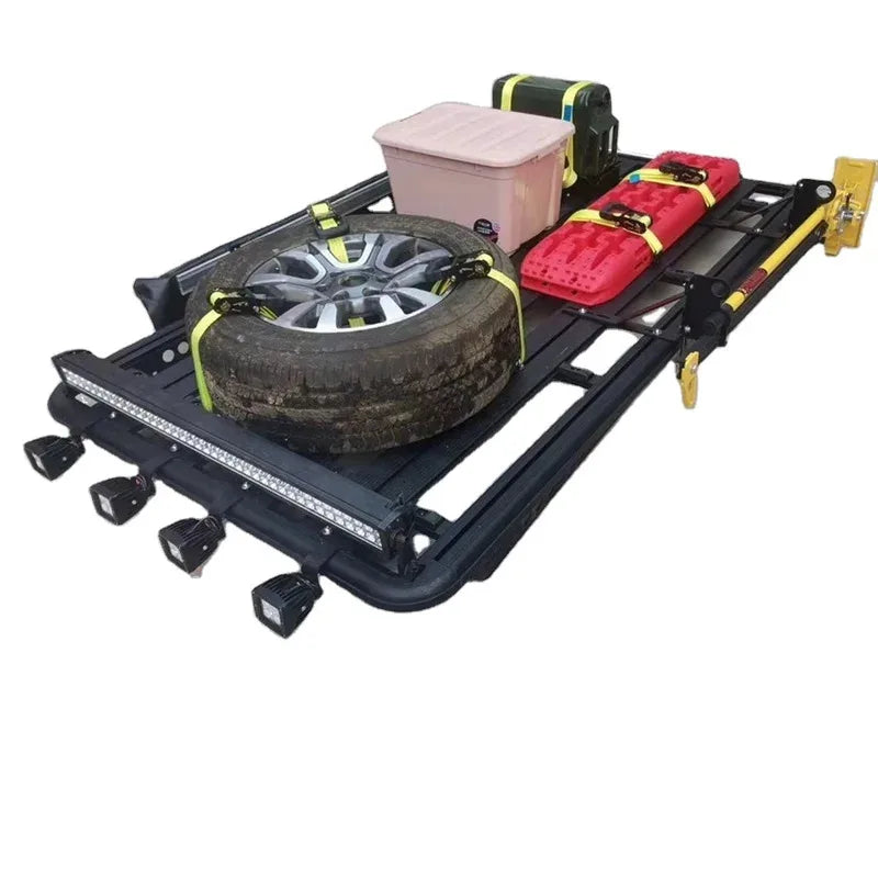 WINCAR Alumīnija Jumta Kravas Statīvs Plakans 4x4 Jumta Montāža dažādiem Transportlīdzekļiem, 200kg Ietilpība