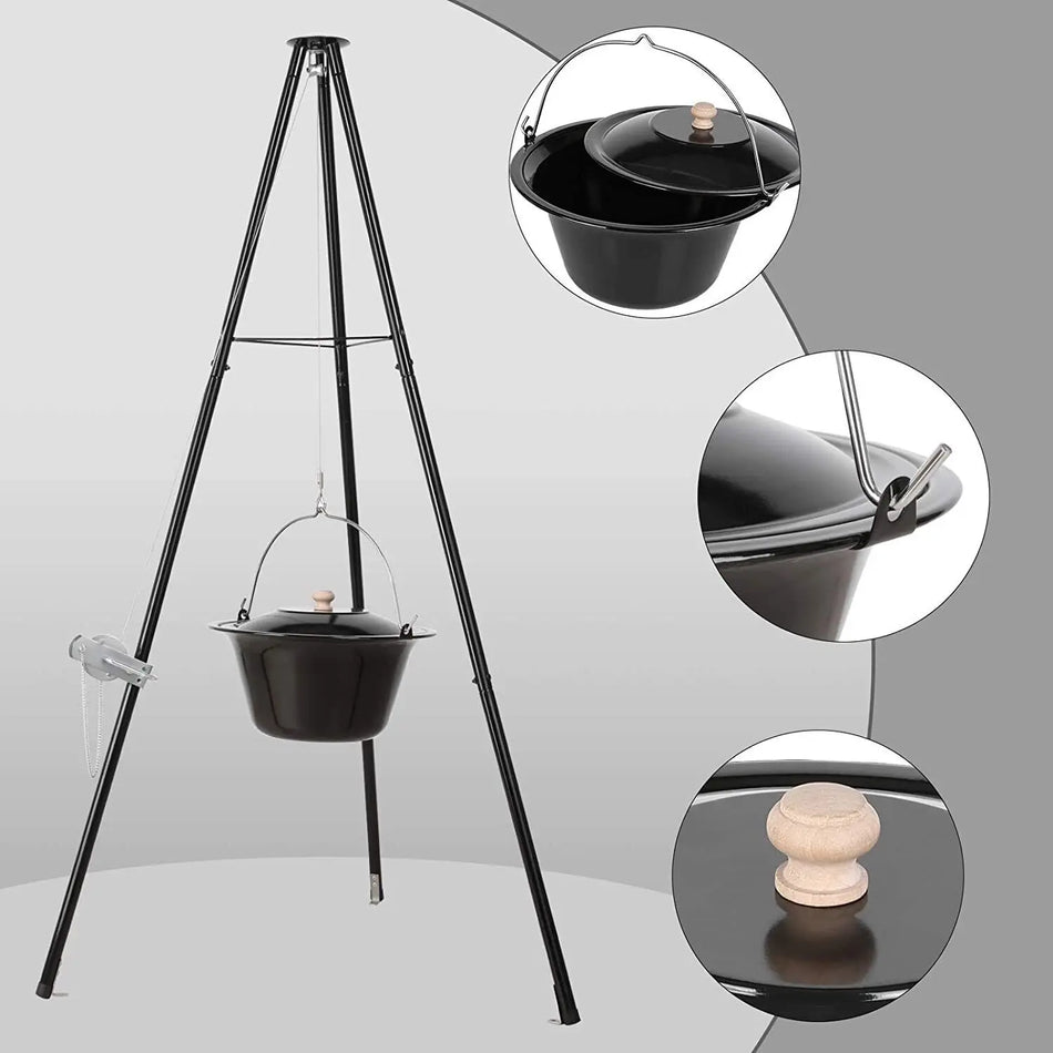 Ungersk Gulaschkittel 10L Emaljerad Gryta På Stativ