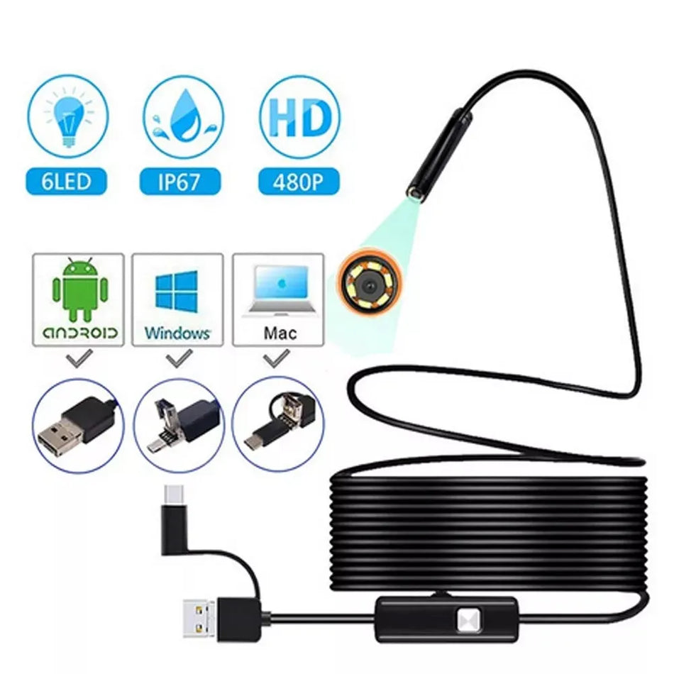 7.0mm Endoscope Camera 3in1 Type-C Micro USB &ndash; Waterproof 2 Meter / UNITED KINGDOM
