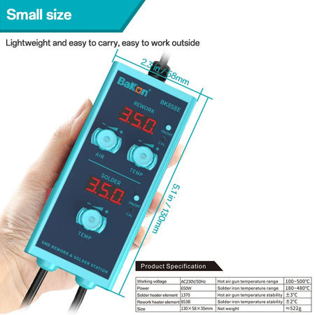 Bakon BK858E 2 In 1 Hot Air Rework Station &ndash; Auto Sleep Mode