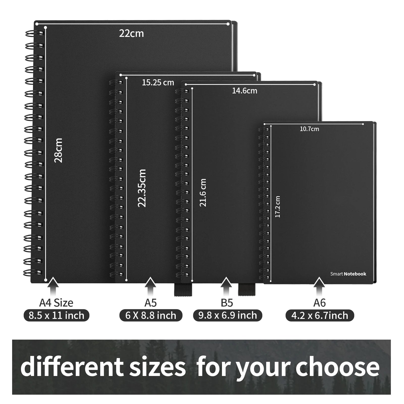 Smart Reusable Notebook A4 A5 A6 - Erasable, Wirebound &amp; Eco-Friendly